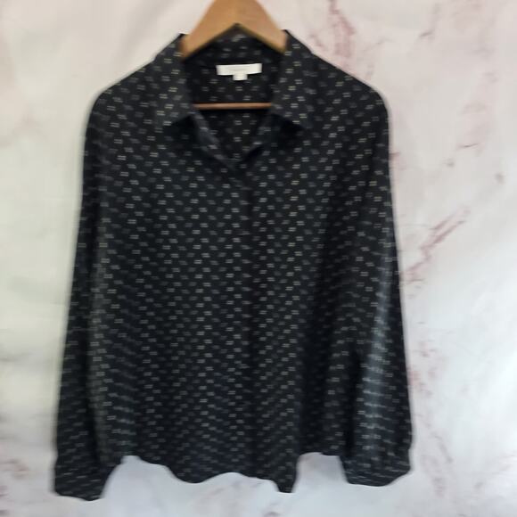 ModCloth Shirt Womens 2X XXL Black Button Up Blouse Ditzy Floral Mod Cloth - Picture 2 of 12